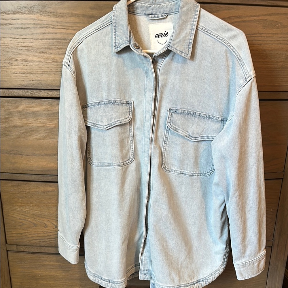 aerie-Light Blue Denim Shirt